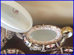 Royal Crown Derby Imari 2451 14 Pc Oval Tea Set-Teapot Sugar Creamer Cups