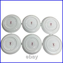 Royal Crown Derby Imari #2451 Footed Cup & Saucer Set of 6 England VGUC