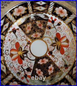 Royal Crown Derby Imari #2451 Plate with Sterling Silver Lattice Rim 9.5 1914