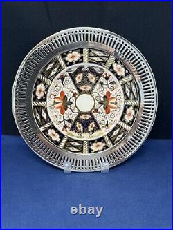 Royal Crown Derby Imari 2451 Sterling Rim Cake Server 1911