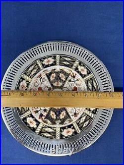 Royal Crown Derby Imari 2451 Sterling Rim Cake Server 1911