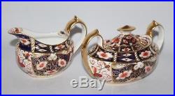 Royal Crown Derby Imari 2451 Tea Pot, Sucrier & Milk Jug 1898 vgc