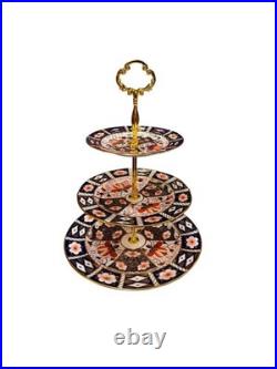 Royal Crown Derby Imari #2451 Three tiered Cake Stand bone china England