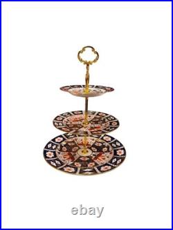 Royal Crown Derby Imari #2451 Three tiered Cake Stand bone china England