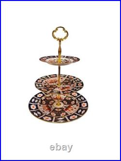 Royal Crown Derby Imari #2451 Three tiered Cake Stand bone china England