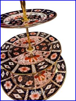 Royal Crown Derby Imari #2451 Three tiered Cake Stand bone china England