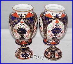 Royal Crown Derby Imari 876 A Pair of Covered Ovoid Vases c1880