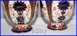 Royal Crown Derby Imari 876 A Pair of Covered Ovoid Vases c1880