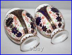 Royal Crown Derby Imari 876 A Pair of Covered Ovoid Vases c1880