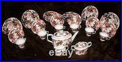 Royal Crown Derby Imari AVES Teaset & Plates 21pc &11 Mahogany Stands, forPlummer