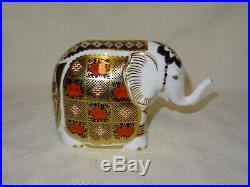 Royal Crown Derby Imari Animal Paperweight Gold Stopper Elephant
