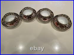 Royal Crown Derby Imari Bone China Set of 4 Cup and Saucer