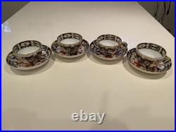 Royal Crown Derby Imari Bone China Set of 4 Cup and Saucer