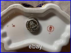 Royal Crown Derby Imari Crab Paperweight silver stopper 1998