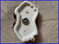 Royal Crown Derby Imari Crab Paperweight silver stopper 1998