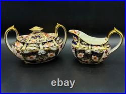 Royal Crown Derby Imari Creamer Sugar Set Bone China England