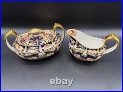 Royal Crown Derby Imari Creamer Sugar Set Bone China England