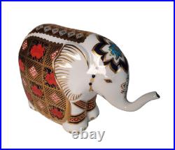 Royal Crown Derby Imari Elephant Paperweight Figurine Gold Stopper