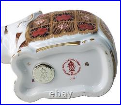 Royal Crown Derby Imari Elephant Paperweight Figurine Gold Stopper
