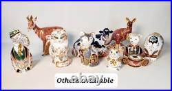 Royal Crown Derby Imari Elephant Paperweight Figurine Gold Stopper