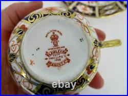 Royal Crown Derby Imari Flat Tea Cup Saucer Dessert Plate Trio