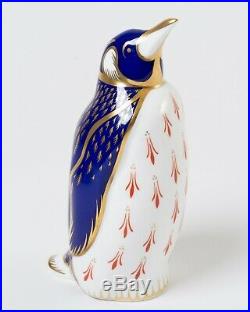 Royal Crown Derby Imari Galapagos Penguin Paperweight 1st Quality Gold Plug 5.5