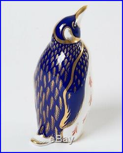 Royal Crown Derby Imari Galapagos Penguin Paperweight 1st Quality Gold Plug 5.5