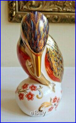 Royal Crown Derby Imari Paperweight Bird Kingfisher Porcelian Bone China