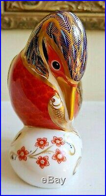 Royal Crown Derby Imari Paperweight Bird Kingfisher Porcelian Bone China
