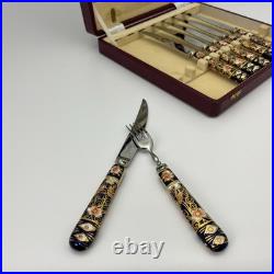 Royal Crown Derby Imari Porcelain Handle Knife Fork Set 12 Pc Service for 6