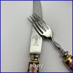 Royal Crown Derby Imari Porcelain Handle Knife Fork Set 12 Pc Service for 6