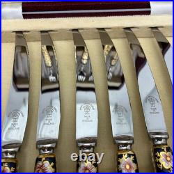 Royal Crown Derby Imari Porcelain Handle Knife Fork Set 12 Pc Service for 6