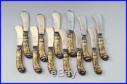 Royal Crown Derby Imari Porcelain Handle Set of 12 Butter Knives No Reserve