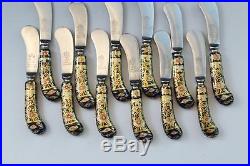 Royal Crown Derby Imari Porcelain Handle Set of 12 Butter Knives No Reserve