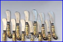 Royal Crown Derby Imari Porcelain Handle Set of 12 Butter Knives No Reserve