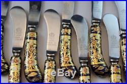 Royal Crown Derby Imari Porcelain Handle Set of 12 Butter Knives No Reserve