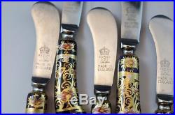 Royal Crown Derby Imari Porcelain Handle Set of 12 Butter Knives No Reserve