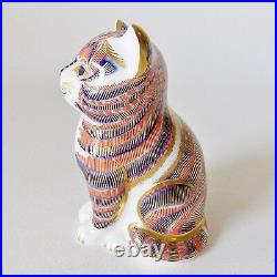 Contented Kitten Silver Stopper Royal Crown Derby Paperweight .very nice condition called Rare