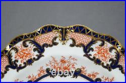 Royal Crown Derby Imari Style 3679 Red Floral Cobalt & Gold 8 7/8 Plate C. 1894