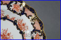 Royal Crown Derby Imari Style 3679 Red Floral Cobalt & Gold 8 7/8 Plate C. 1894