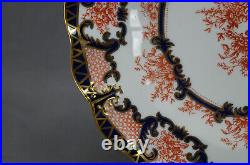 Royal Crown Derby Imari Style 3679 Red Floral Cobalt & Gold 8 7/8 Plate C. 1894