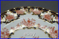 Royal Crown Derby Imari Style 3679 Red Floral Cobalt & Gold 8 7/8 Plate C. 1894