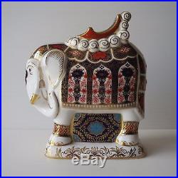 Royal Crown Derby, Imari Style Indian Elephant, Gold Stopper, English Bone China