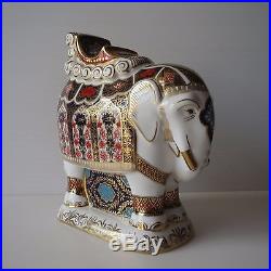 Royal Crown Derby, Imari Style Indian Elephant, Gold Stopper, English Bone China