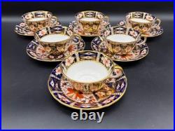 Royal Crown Derby Imari Tea Cup Saucer Sets (Set of 6) Bone China England