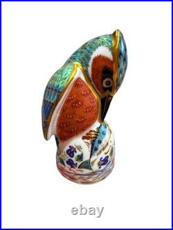 Royal Crown Derby Imari pattern paperweight King Fisher 5 T
