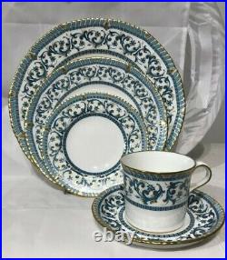Royal Crown Derby Imperia 5pc Setting Dinner Salad Bread Butter Plate Cup Saucer