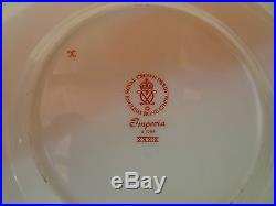 Royal Crown Derby Imperia Pattern 12 Plates + Underplate for Sauce or Gravy Boat