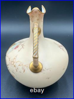 Royal Crown Derby J. E. Caldwell Philadelphia Jug Pitcher Vase Floral/Fish Design