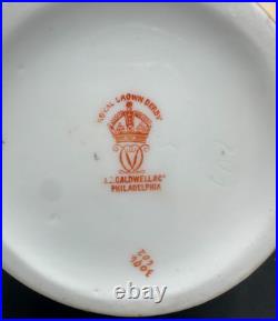 Royal Crown Derby J. E. Caldwell Philadelphia Jug Pitcher Vase Floral/Fish Design